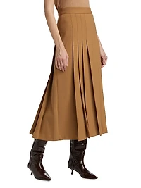 Pleated Midi-Skirt