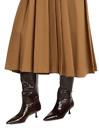 Pleated Midi-Skirt