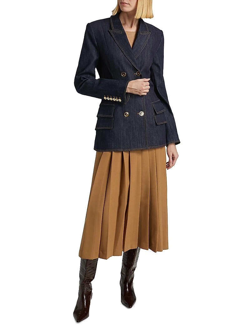 Pleated Midi-Skirt