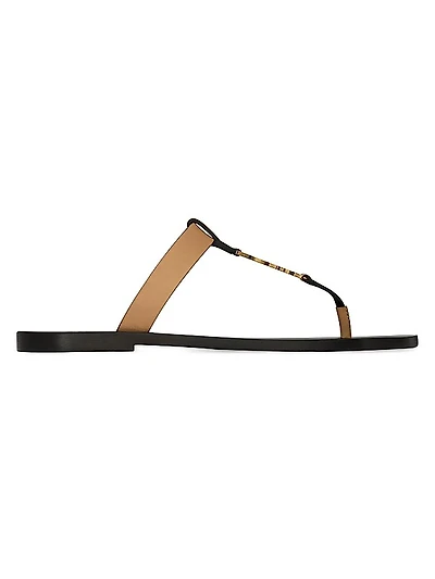 Cassandre Slides in Smooth Leather