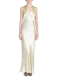 Halter Dress in Satin