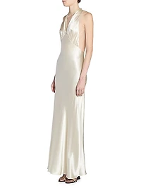Halter Dress in Satin