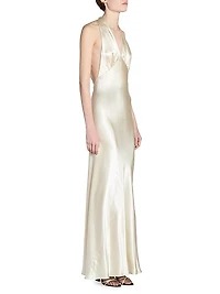 Halter Dress in Satin