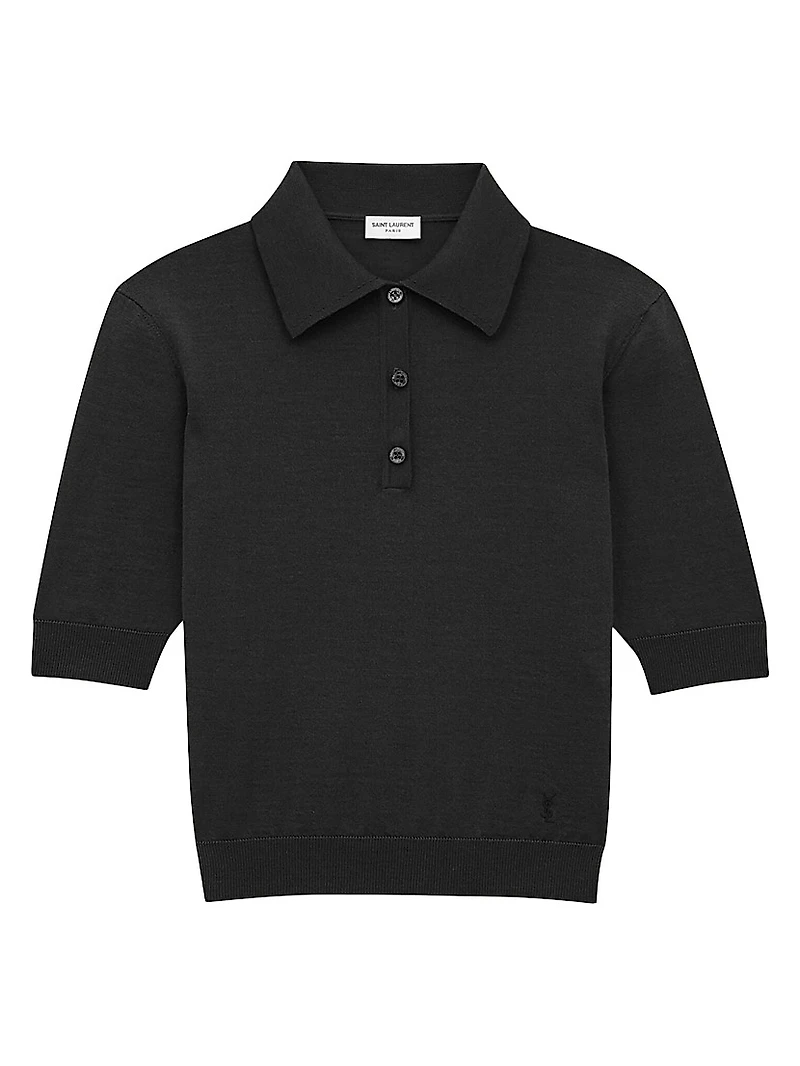 Cassandre Polo Shirt Cashmere, Wool, and Silk