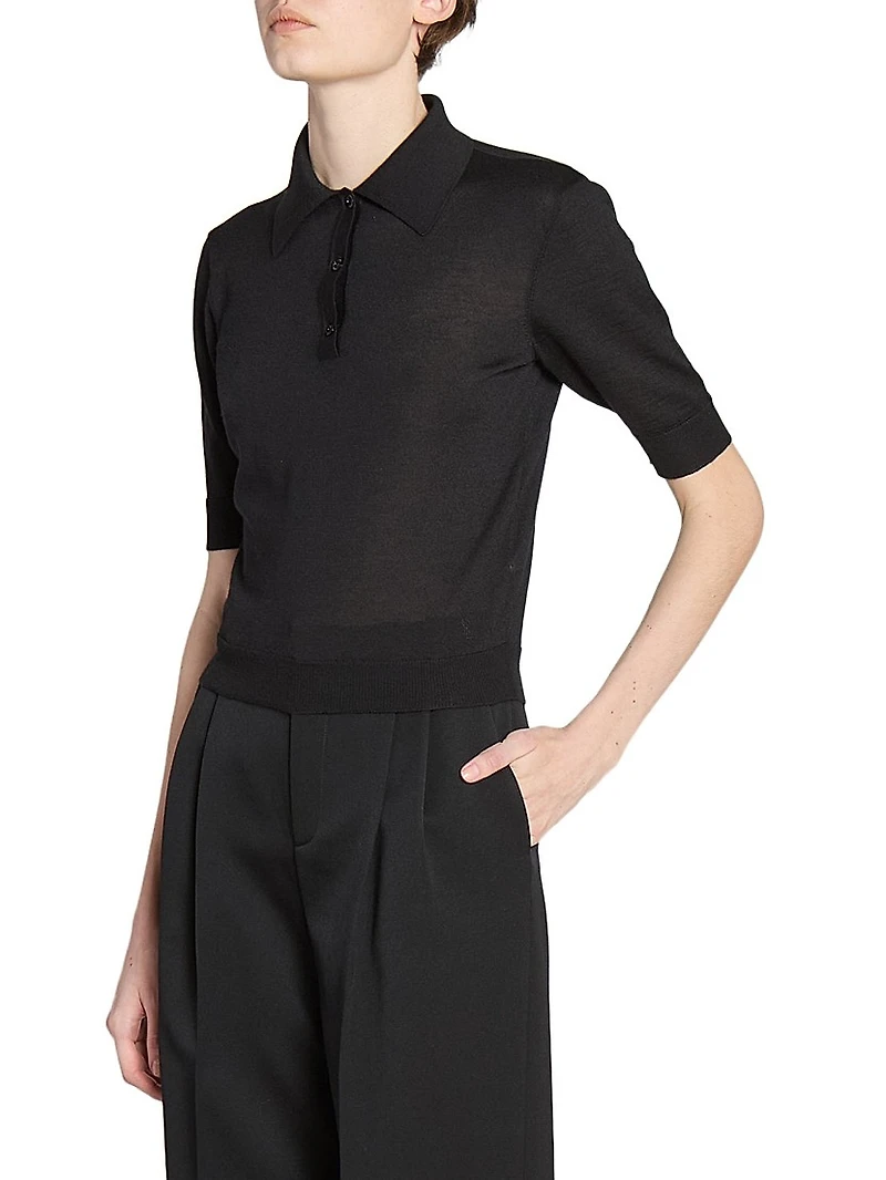 Cassandre Polo Shirt Cashmere, Wool, and Silk