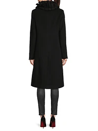 Sheila Ruffle-Collar Wool-Blend Coat