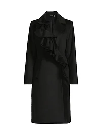 Alora Brushed Wool Ruffle Coat