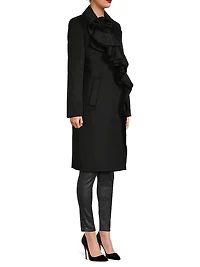 Alora Brushed Wool Ruffle Coat