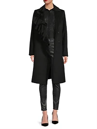 Alora Brushed Wool Ruffle Coat