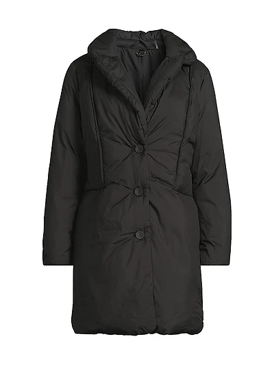 Meg Quilted Button-Front Coat