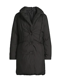 Meg Quilted Button-Front Coat