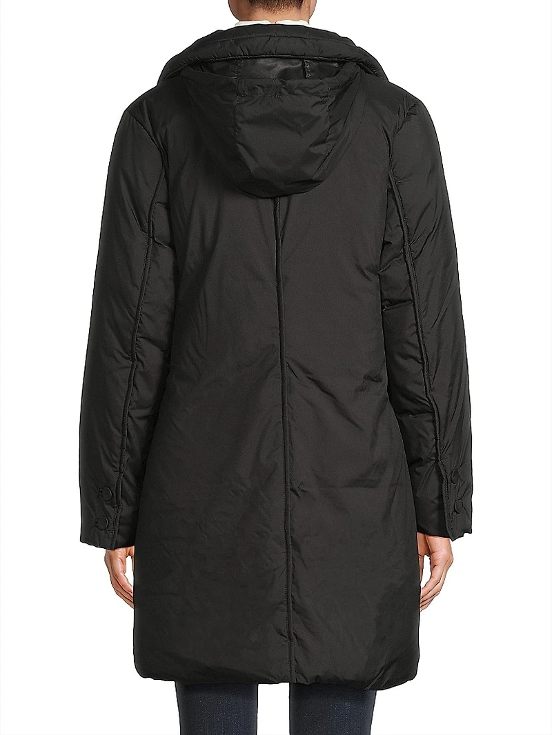 Meg Quilted Button-Front Coat