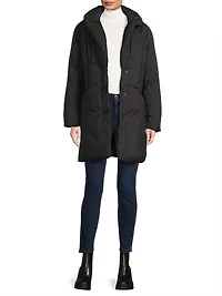 Meg Quilted Button-Front Coat
