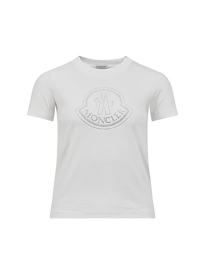 Cotton Metallic Print Logo T-Shirt
