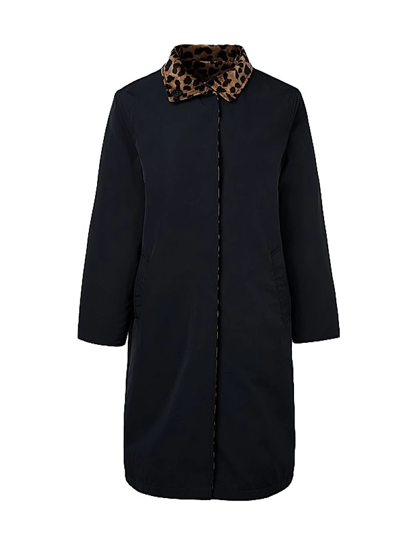 Leopard Reversible Button-Front Coat