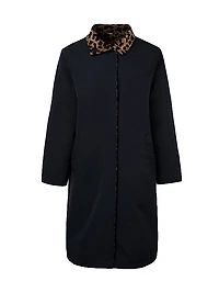 Leopard Reversible Button-Front Coat