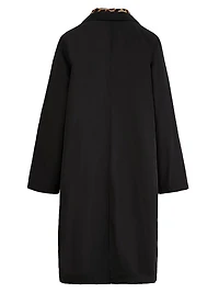 Leopard Double-Layer Wool Coat