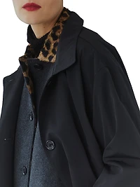 Leopard Double-Layer Wool Coat