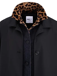 Leopard Double-Layer Wool Coat