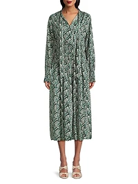 Nomina Tie-Neck Seersucker Dress