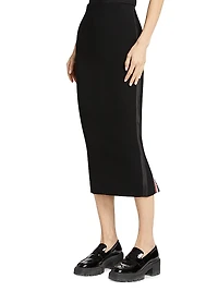 Hobble Embellished Wool Crepe Skirt