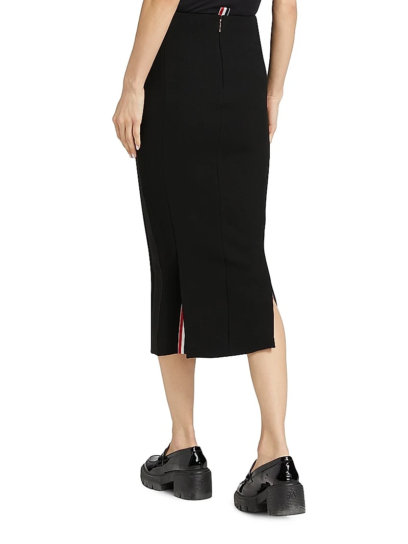 Hobble Embellished Wool Crepe Skirt