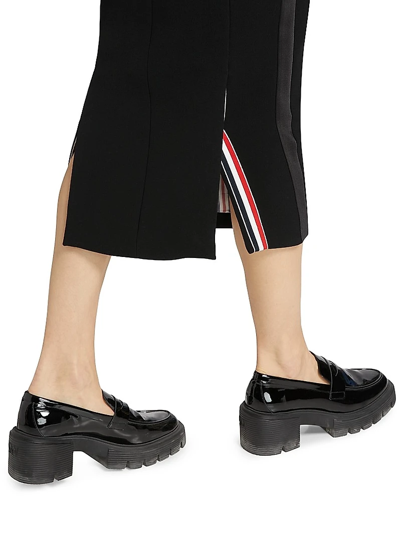 Hobble Embellished Wool Crepe Skirt