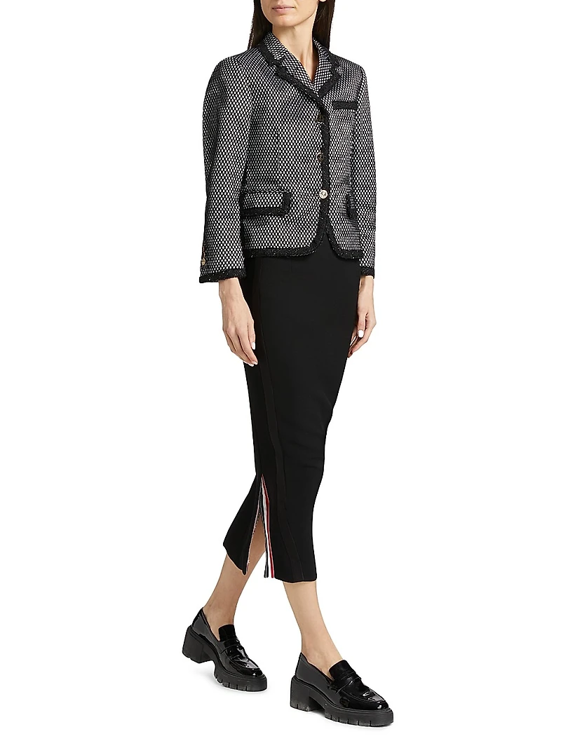 Hobble Embellished Wool Crepe Skirt