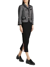 Hobble Embellished Wool Crepe Skirt