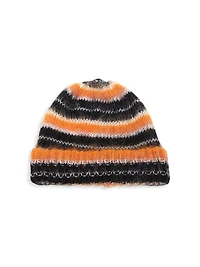 Fuzzy Wuzzy Striped Mohair-Blend Beanie