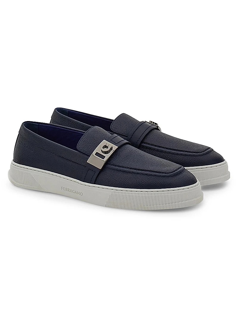 Brad Gancio Leather Slip-On Sneakers