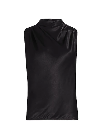 Kaleen Gathered Satin Top