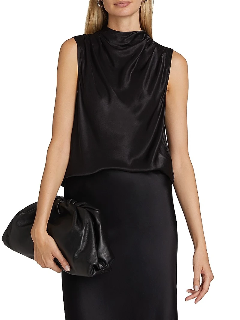 Kaleen Gathered Satin Top