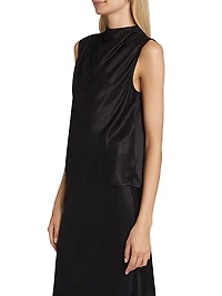 Kaleen Gathered Satin Top