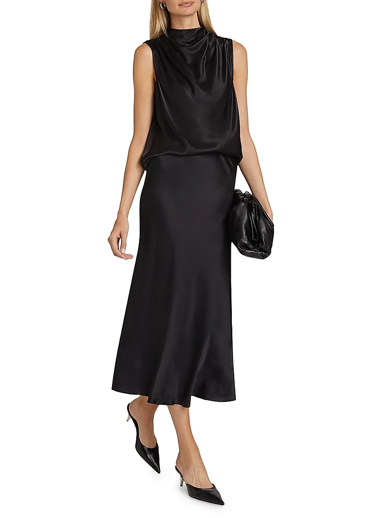 Kaleen Gathered Satin Top