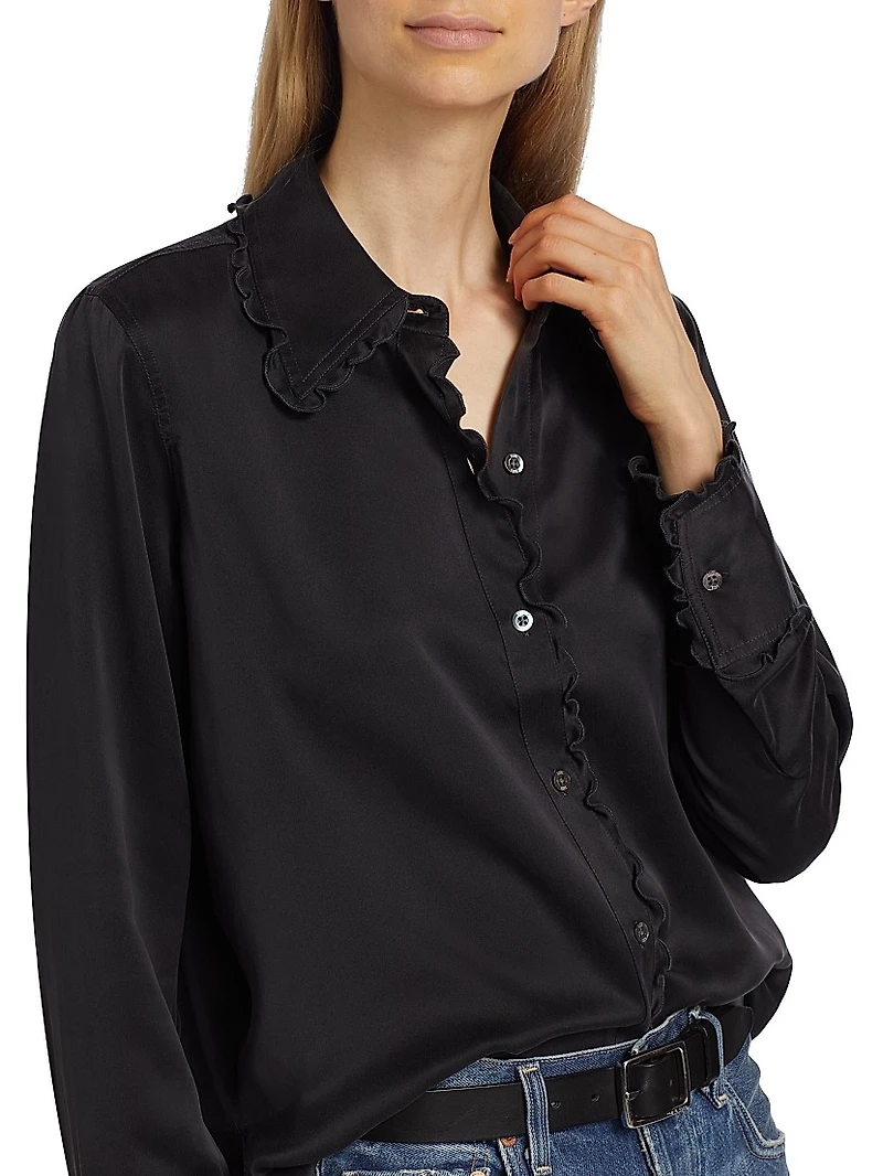 Fia Silk Ruffled Blouse