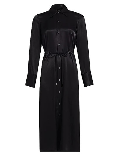 Anina Satin Midi Shirtdress