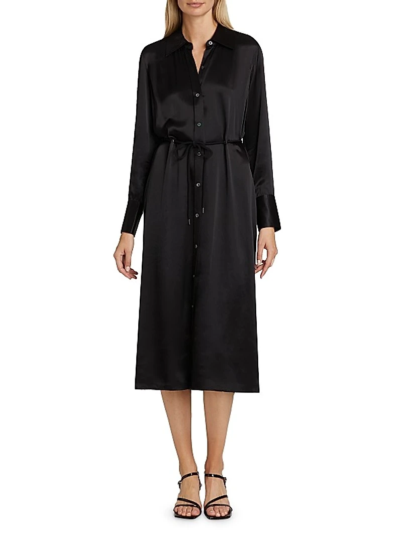 Anina Satin Midi Shirtdress