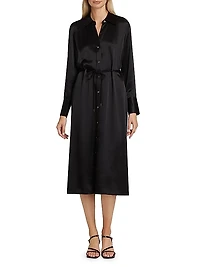 Anina Satin Midi Shirtdress