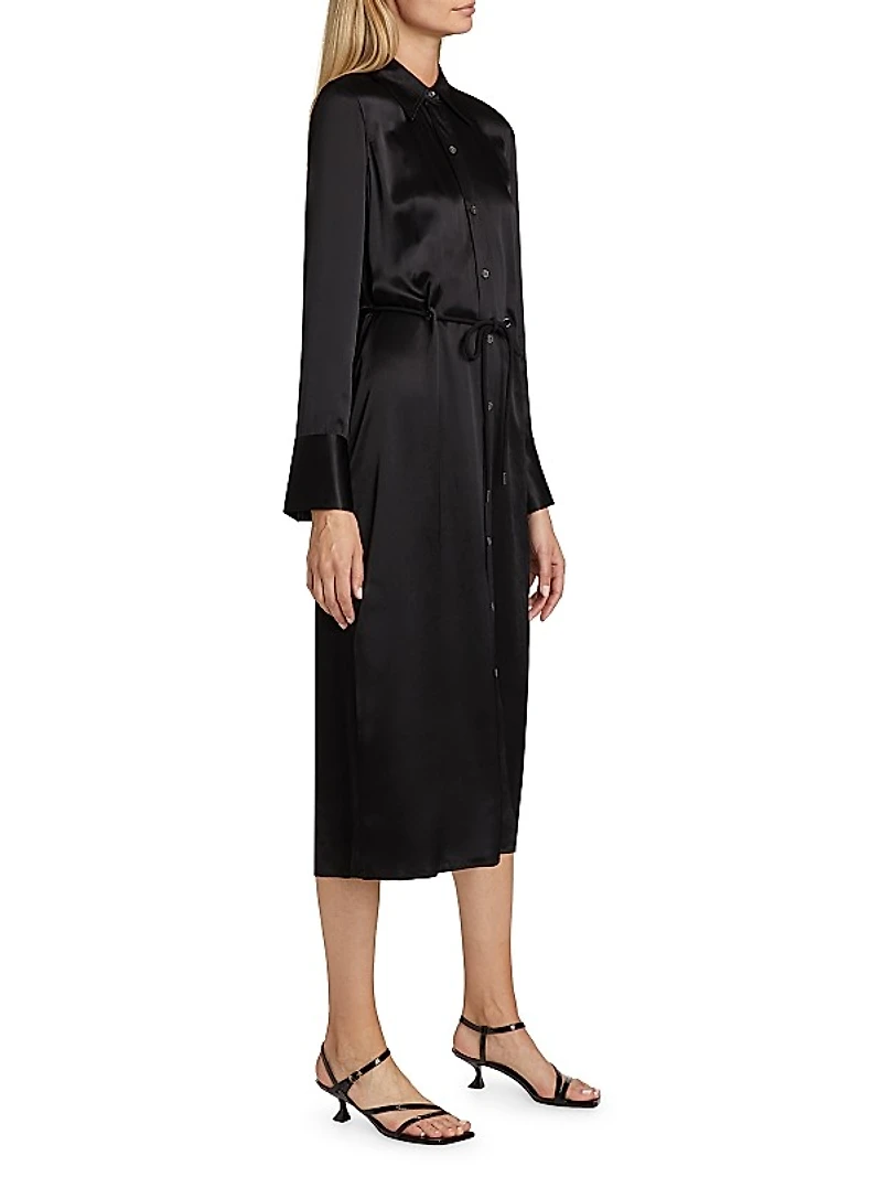 Anina Satin Midi Shirtdress