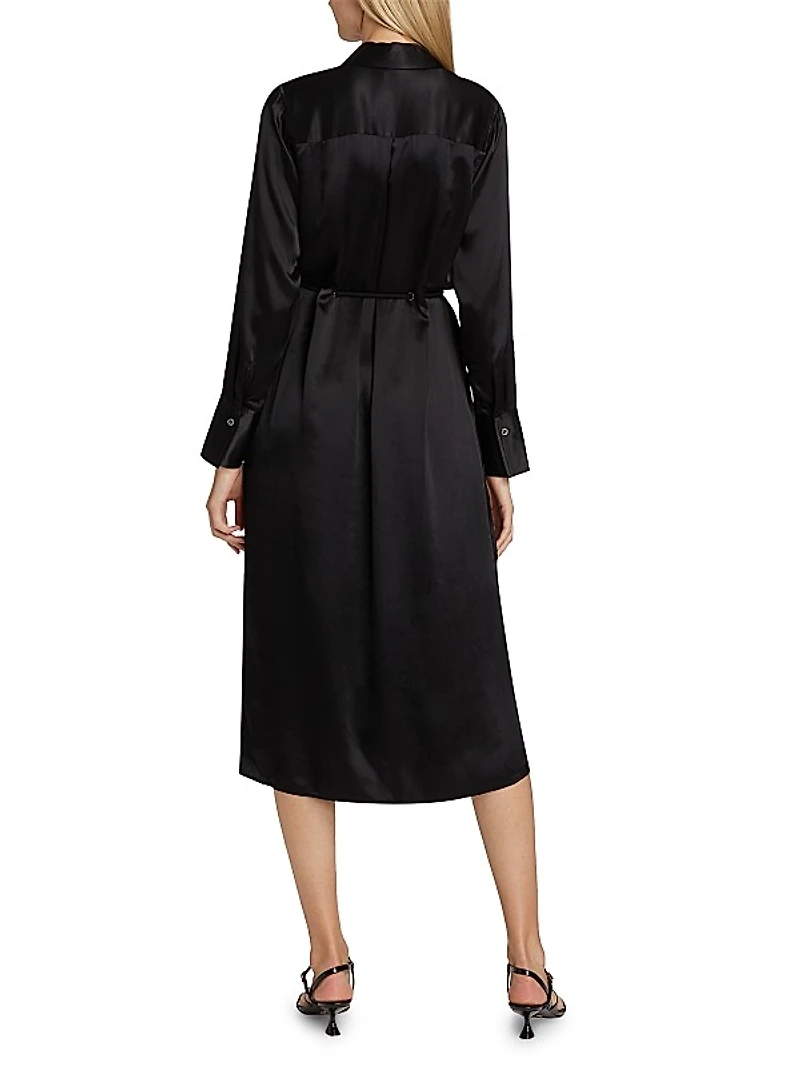 Anina Satin Midi Shirtdress