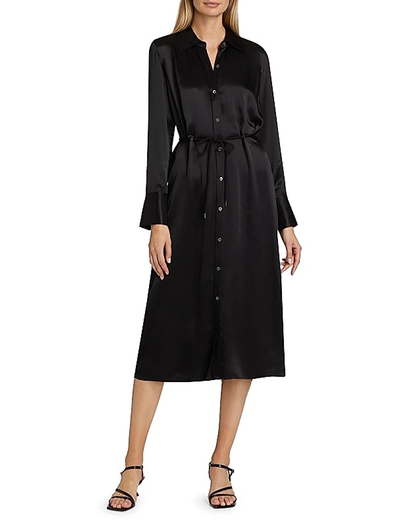Anina Satin Midi Shirtdress