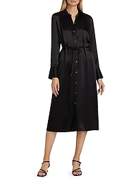 Anina Satin Midi Shirtdress