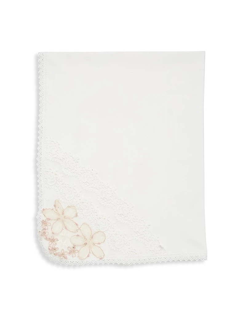 Baby Girl's 4-Piece Beaded Lace Dress, Headband, Booties & Blanket Set