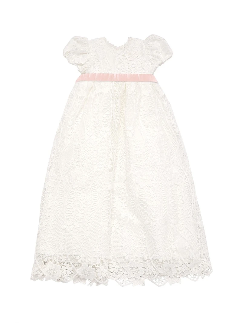 Baby Girl's Venice Lace Christening Gown & Bonnet Set
