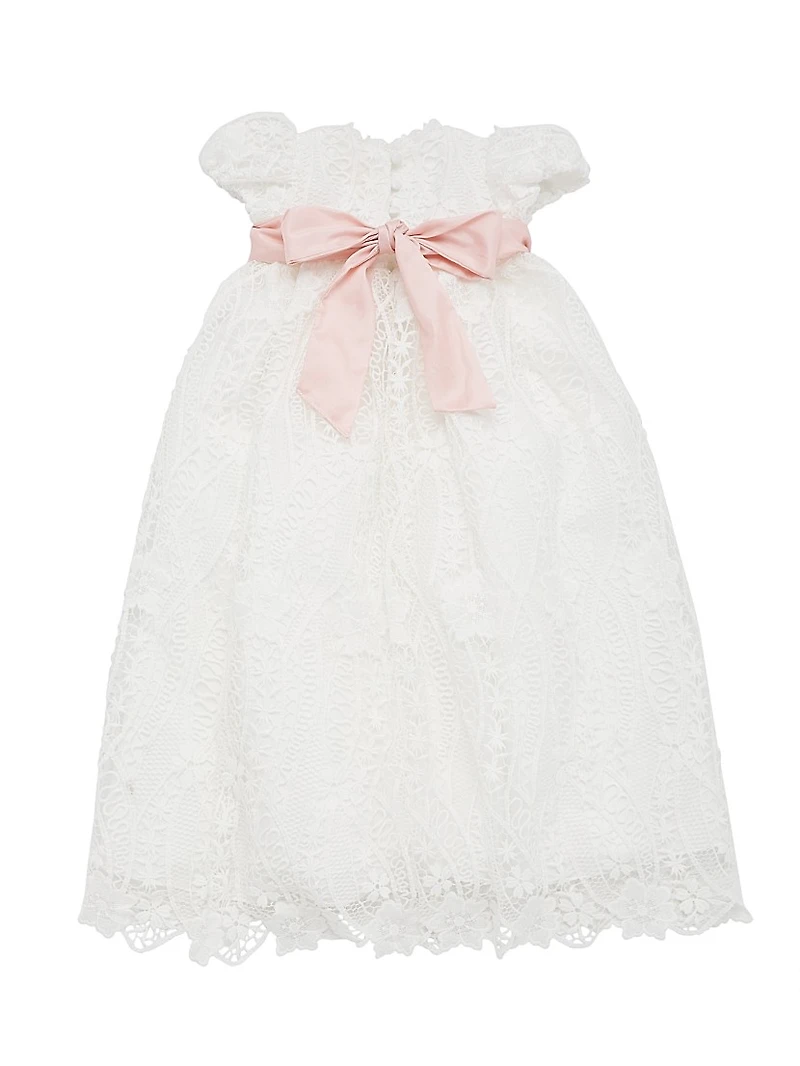 Baby Girl's Venice Lace Christening Gown & Bonnet Set