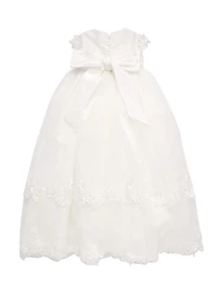 Baby Girl's Taffeta Tulle Christening Gown & Bonnet Set