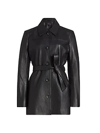 Marlowe Leather Belted Coat