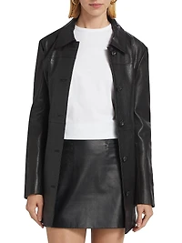 Marlowe Leather Belted Coat