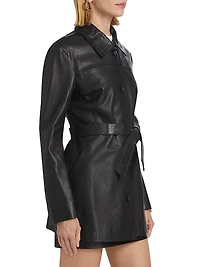 Marlowe Leather Belted Coat